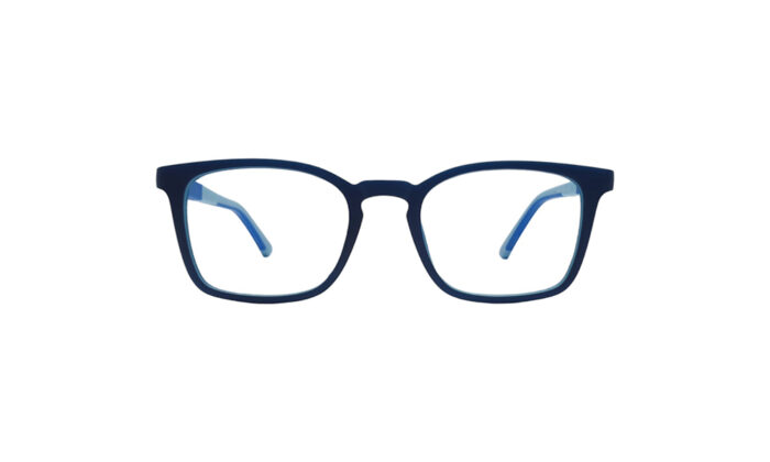 GOGGLESGURU BLUE RECTANGLE KIDS EYEGLASSES 1