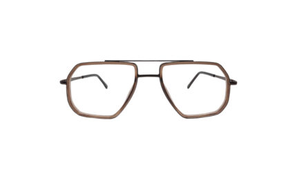 GOGGLESGURU BROWN METAL GEOMETRIC MEN EYEGLASSES 1