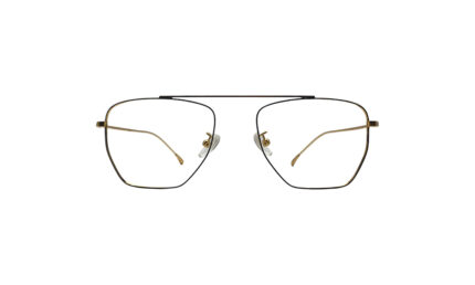 GOGGLESGURU GOLDEN TITANIUM GEOMETRIC MEN EYEGLASSES 1