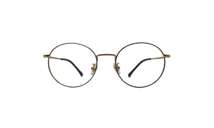 GOGGLESGURU GOLDEN TITANIUM ROUND MEN EYEGLASSES 1