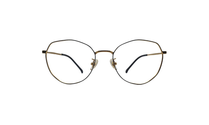 GOGGLESGURU GOLDEN TITANIUM ROUND MEN EYEGLASSES 1