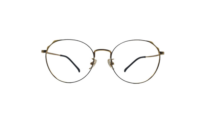 GOGGLESGURU GOLDEN TITANIUM ROUND WOMEN EYEGLASSES 1