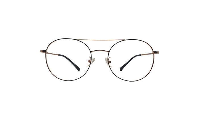 GOGGLESGURU GOLDEN TITANIUM ROUND WOMEN EYEGLASSES 1