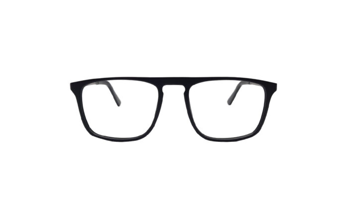 GOGGLESGURU MATTE BLACK ACETATE RECTANGLE MEN EYEGLASSES 1