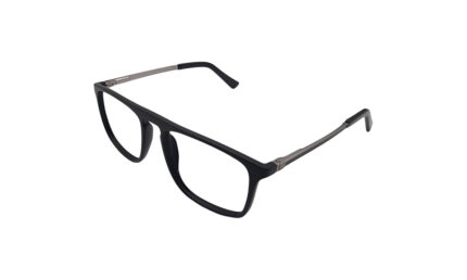 GOGGLESGURU MATTE BLACK ACETATE RECTANGLE MEN EYEGLASSES 2