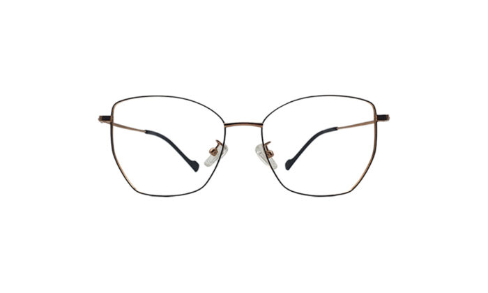 GOGGLESGURU ROSE GOLD TITANIUM GEOMETRIC WOMEN EYEGLASSES 1