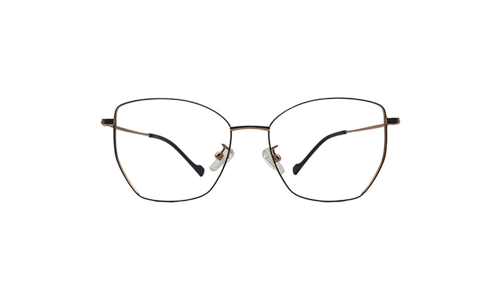 GOGGLESGURU ROSE GOLD TITANIUM GEOMETRIC WOMEN EYEGLASSES 1