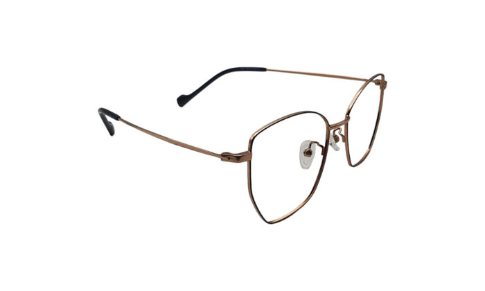 GOGGLESGURU ROSE GOLD TITANIUM GEOMETRIC WOMEN EYEGLASSES 3