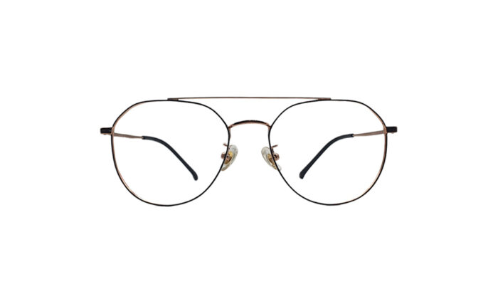 GOGGLESGURU ROSE GOLD TITANIUM ROUND WOMEN EYEGLASSES 1