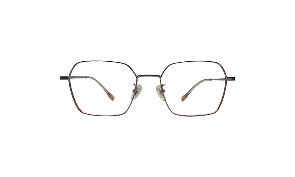 GOGGLESGURU ROSE GOLD TITANIUM SQUARE WOMEN EYEGLASSES 1