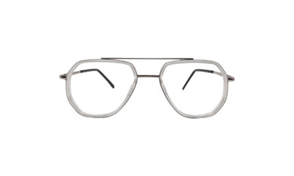 GOGGLESGURU SILVER METAL GEOMETRIC MEN EYEGLASSES 1