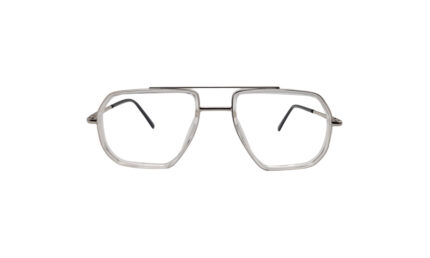 GOGGLESGURU SILVER METAL GEOMETRIC MEN EYEGLASSES 1