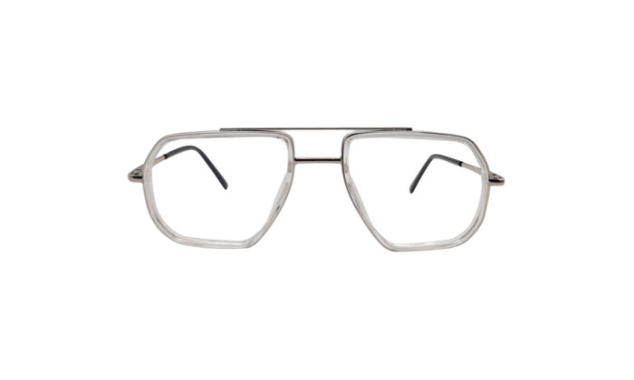 GOGGLESGURU SILVER METAL GEOMETRIC MEN EYEGLASSES 1