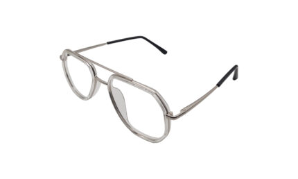 GOGGLESGURU SILVER METAL GEOMETRIC MEN EYEGLASSES 2