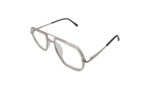 GOGGLESGURU SILVER METAL GEOMETRIC MEN EYEGLASSES 2