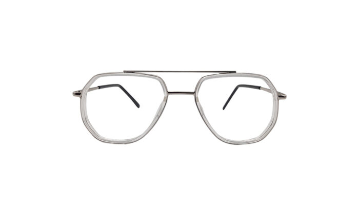 GOGGLESGURU SILVER METAL GEOMETRIC WOMEN EYEGLASSES 1