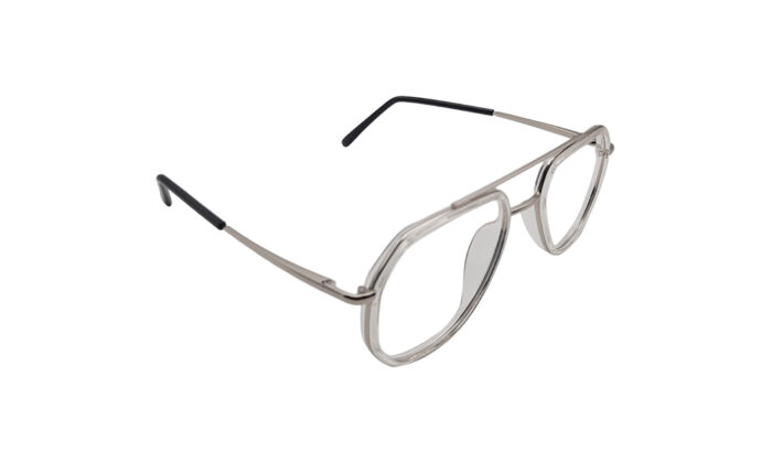 GOGGLESGURU SILVER METAL GEOMETRIC WOMEN EYEGLASSES 3