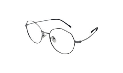 GOGGLESGURU SILVER TITANIUM ROUND MEN EYEGLASSES 2