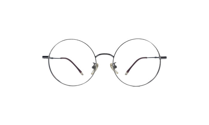 GOGGLESGURU SILVER TITANIUM ROUND WOMEN EYEGLASSES 1