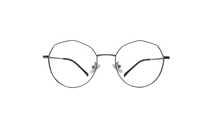 GOGGLESGURU SILVER TITANIUM ROUND WOMEN EYEGLASSES 1