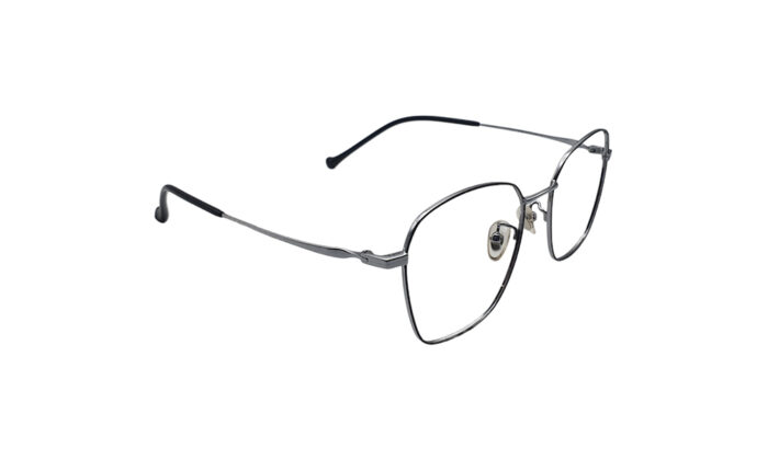 GOGGLESGURU SILVER TITANIUM SQUARE MEN EYEGLASSES 3