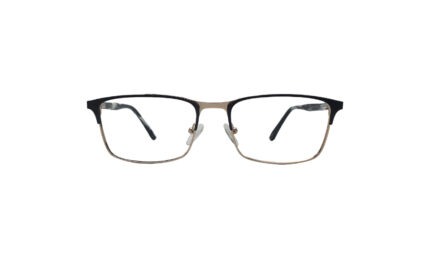 RAYBAN BLACK & WHITE METAL RECTANGLE MEN EYEGLASSES 1