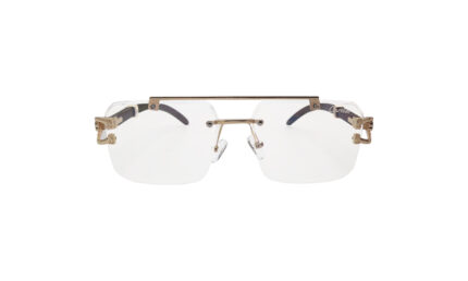 CARTIER GOLDEN RIMLESS RECTANGLE MEN EYEGLASSES 1