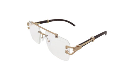 CARTIER GOLDEN RIMLESS RECTANGLE MEN EYEGLASSES 2