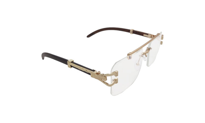 CARTIER GOLDEN RIMLESS RECTANGLE MEN EYEGLASSES 3