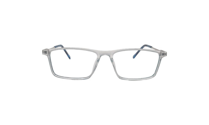 GOGGLESGURU TRANSLUCENT BLUE ACETATE RECTANGLE MEN EYEGLASSES 1