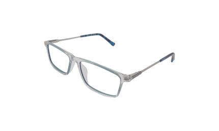 GOGGLESGURU TRANSLUCENT BLUE ACETATE RECTANGLE WOMEN EYEGLASSES 2