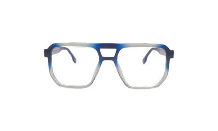 GOGGLESGURU TRANSLUCENT BLUE ACETATE SQUARE MEN EYEGLASSES 1