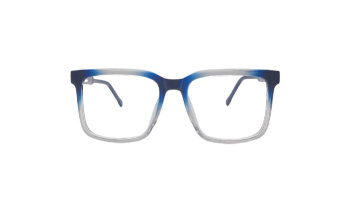 GOGGLESGURU TRANSLUCENT BLUE ACETATE SQUARE MEN EYEGLASSES 1