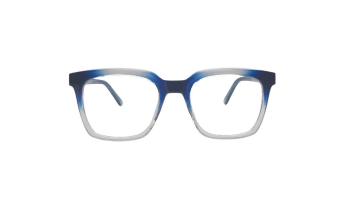 GOGGLESGURU TRANSLUCENT BLUE ACETATE SQUARE MEN EYEGLASSES 1