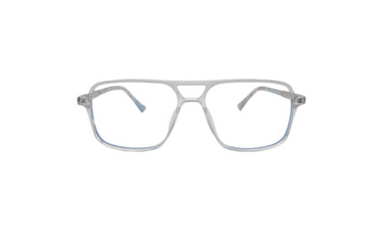 GOGGLESGURU TRANSLUCENT BLUE ACETATE SQUARE MEN EYEGLASSES 1