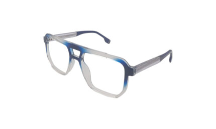 GOGGLESGURU TRANSLUCENT BLUE ACETATE SQUARE MEN EYEGLASSES 2