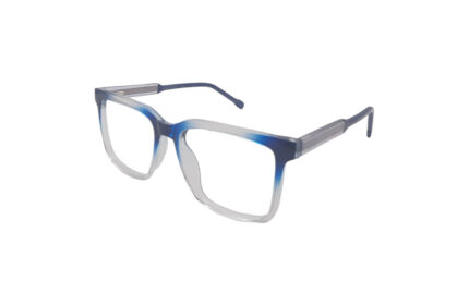 GOGGLESGURU TRANSLUCENT BLUE ACETATE SQUARE MEN EYEGLASSES 2