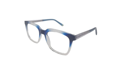 GOGGLESGURU TRANSLUCENT BLUE ACETATE SQUARE MEN EYEGLASSES 2