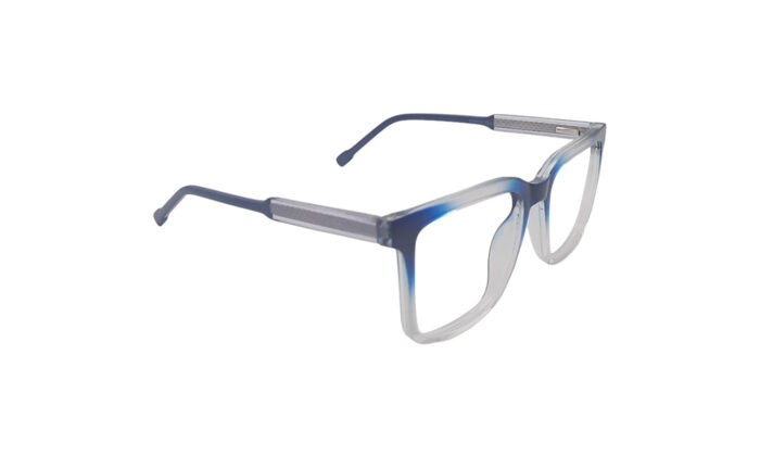 GOGGLESGURU TRANSLUCENT BLUE ACETATE SQUARE MEN EYEGLASSES 3