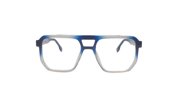 GOGGLESGURU TRANSLUCENT BLUE ACETATE SQUARE WOMEN EYEGLASSES 1