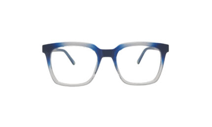 GOGGLESGURU TRANSLUCENT BLUE ACETATE SQUARE WOMEN EYEGLASSES 1