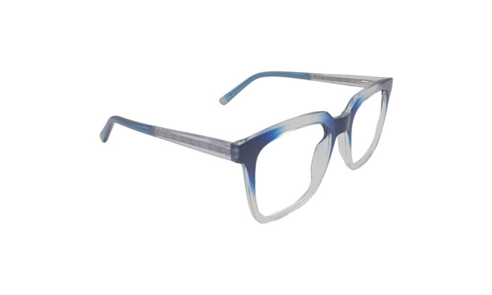GOGGLESGURU TRANSLUCENT BLUE ACETATE SQUARE WOMEN EYEGLASSES 3