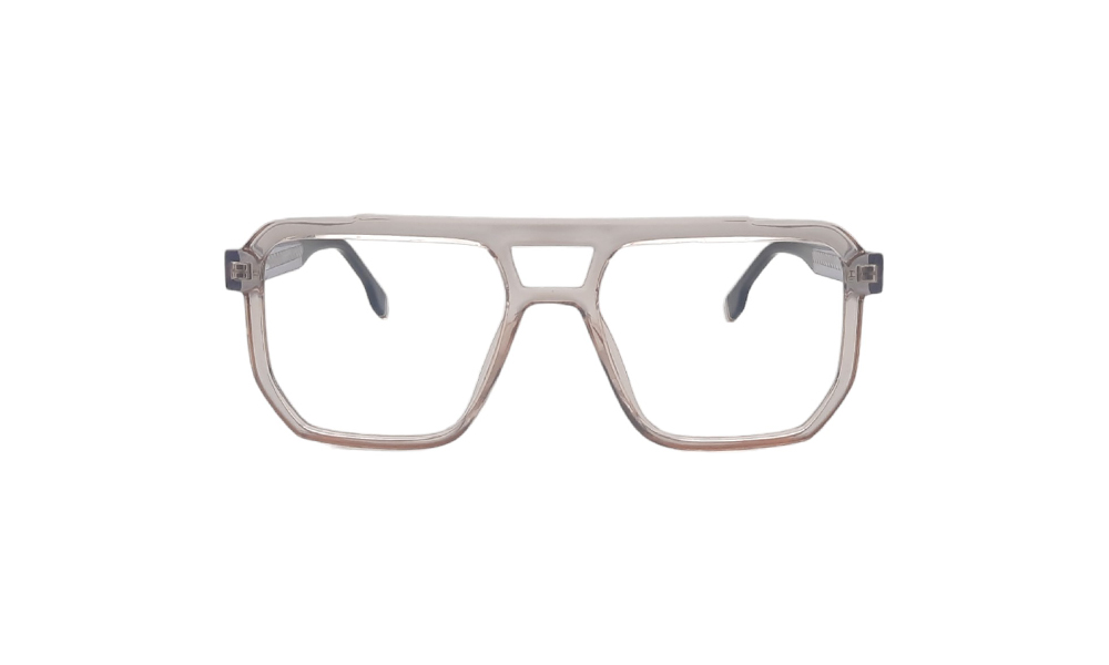 GOGGLESGURU TRANSLUCENT BROWN ACETATE SQUARE MEN EYEGLASSES 1