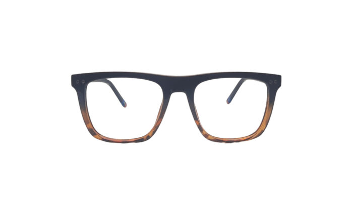 GOGGLESGURU TRANSLUCENT BROWN ACETATE SQUARE MEN EYEGLASSES 1