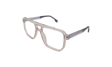 GOGGLESGURU TRANSLUCENT BROWN ACETATE SQUARE MEN EYEGLASSES 2