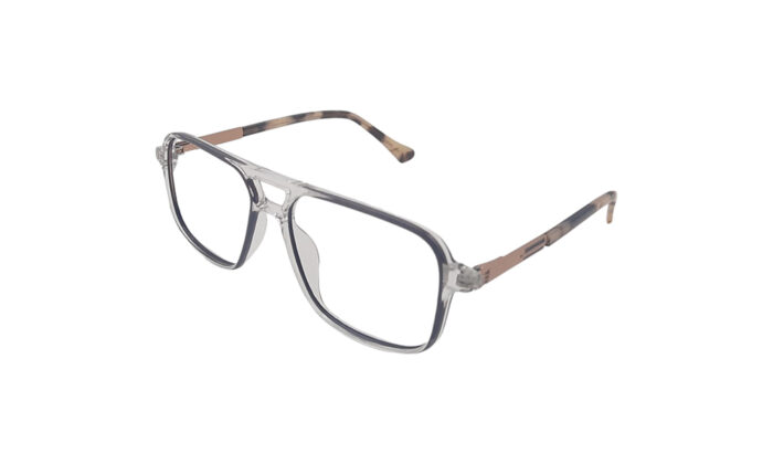 GOGGLESGURU TRANSLUCENT BROWN ACETATE SQUARE MEN EYEGLASSES 2