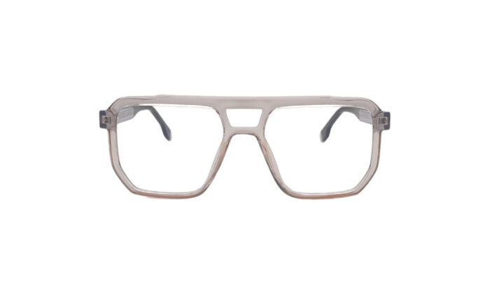 GOGGLESGURU TRANSLUCENT BROWN ACETATE SQUARE WOMEN EYEGLASSES 1