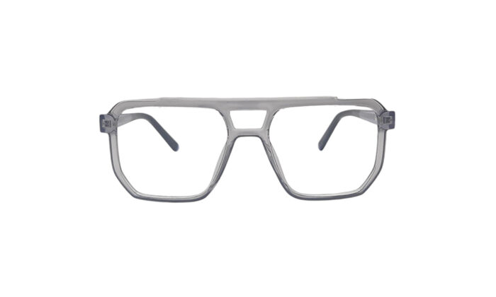 GOGGLESGURU TRANSLUCENT GRAY ACETATE SQUARE MEN EYEGLASSES 1