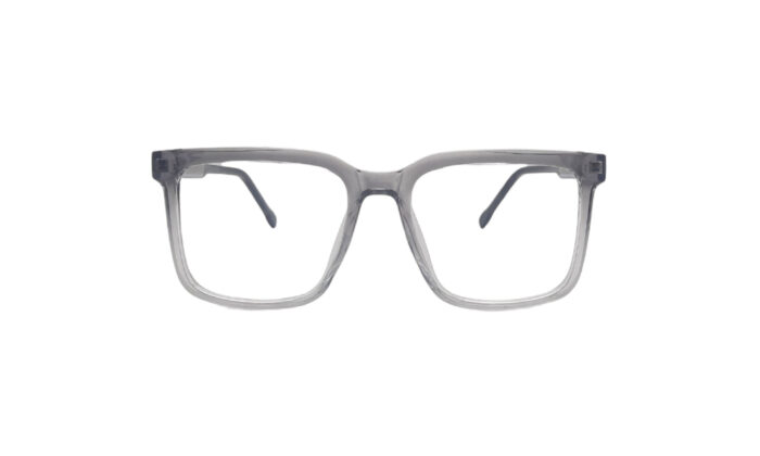 GOGGLESGURU TRANSLUCENT GRAY ACETATE SQUARE MEN EYEGLASSES 1