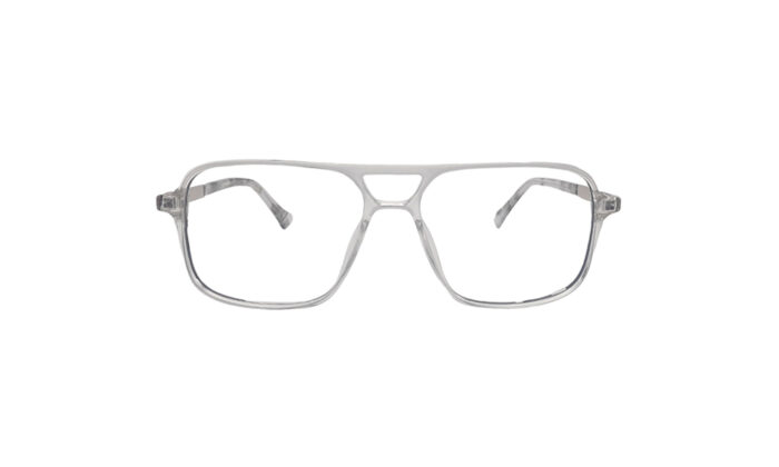 GOGGLESGURU TRANSLUCENT GRAY ACETATE SQUARE MEN EYEGLASSES 1